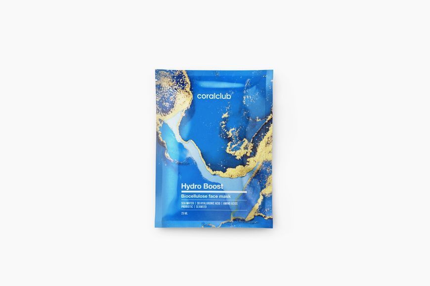 Hydro Boost маска для лица биоцеллюлозная, В коробке 5 саше по 25 мл Coral Club 610205 фото